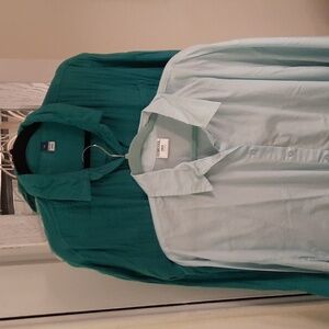 Elegant Teal and Light Blue Women's Blouses